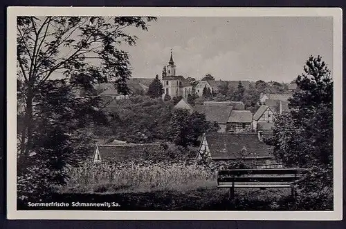 34085 AK Kirche von Schmannewitz 1950, gelaufen Dahlen