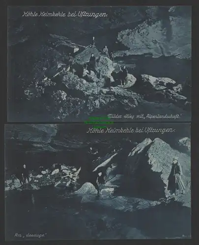 154500 AK Uftrungen Höhle Heimkehle Am Seeauge Wilder Stieg mit Alpenlandschaft