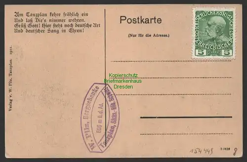 154449 AK Tanecnice Tanzplan Aussichtsturm Sächs. - Böhm. Schweiz 1911