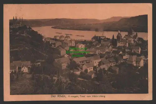 154436 AK Remagen Der Rhein Total vom Viktoriaberg 1910