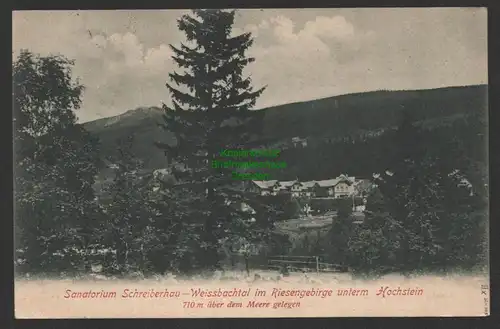 154426 AK Sanatorium Schreiberhau Weissbachtal im Riesengebirge Hochstein 1920