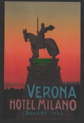 154413 AK Verona Italien 1929 Can grande sella scala Hotel Milano Ouvert 1912