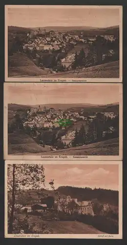 154336 3 AK Lauenmstein Erzgebirge Gesamtansicht 1927 Schloss mit Ruine