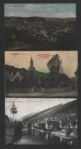 154324 3 AK Schwarza Saalbahn Kirche An der Schwarza 1911