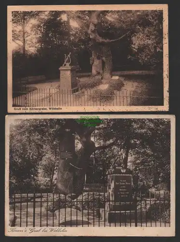 154307 AK Wöbbelin Gruß vom Körnergrabe Grab Carl Theodor Körner  1933