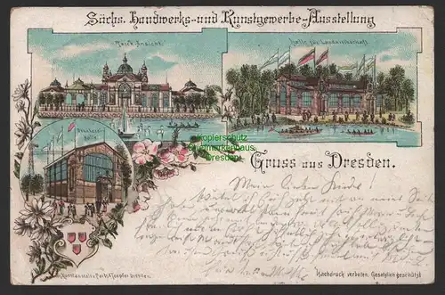 154282 AK Dresden 1896 Sächs. Handwerks- und Kunstgewerbeausstellung Druckerei