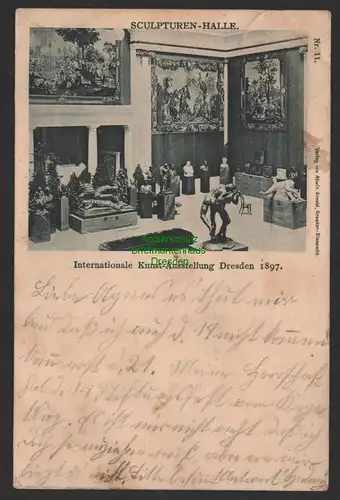 154276 AK Dresden 1897 Internationale Kunstausstellung Skulpturen Halle Nr. 11