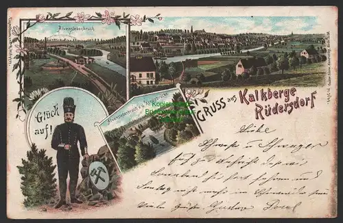 154157 AK Litho Kalkberge Rüdersdorf Gesamt Alvenslebenbruch Bergmann 1898