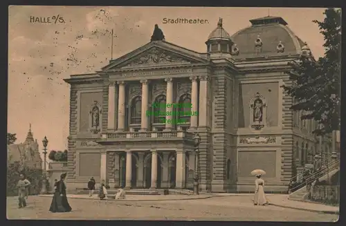 154126 AK Halle S. Stadttheater 1910