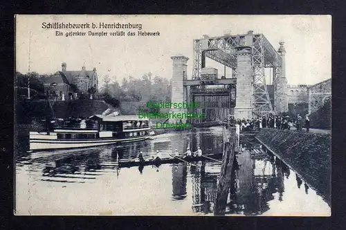 130184 AK Henrichenburg Castrop-Rauxel 1910 Schiffshebewerk Dampfer Ruderboot