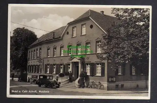 128482 AK Waldbröl Fotokarte 1933 Hotel und Cafe Althoff eigene Fleischerei