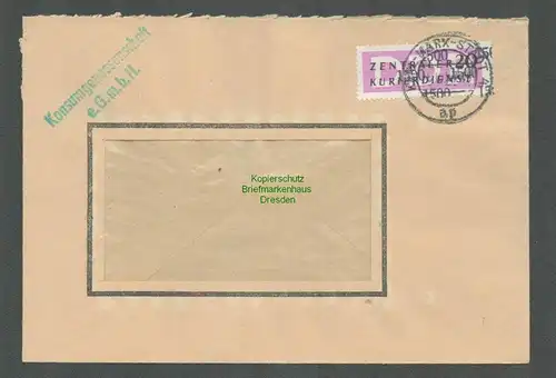 B5190 DDR ZKD B 15 Brief Konsum Karl-Marx-Stadt nach Pirna
