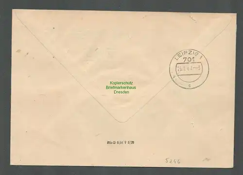 B5246 DDR ZKD Brief 1967 VEB Textilbetrieb Grimma n. Leipzig Aushändigung als ge