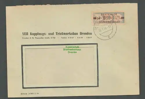 B5135 DDR ZKD B 20 MI Brief VEB Kupplungs- und Triebwerksbau Dresden 1960