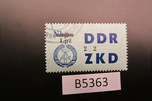 B5363 DDR ZKD 54 II Lpz auf Nbg 2/2 ungültig gestempelt, voller Originalgummi