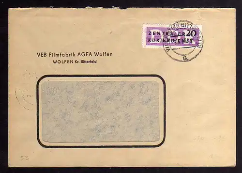 B2548 Brief DDR ZKD 11 8004  1957 VEB Filmfabrik AGFA Wolfen Kr. Bitterfeld nach