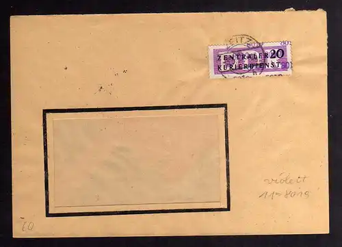 B2531 Brief DDR ZKD 11 8019 violett 1957 VEB Hydrierwerk Zeitz nach Berlin O 17