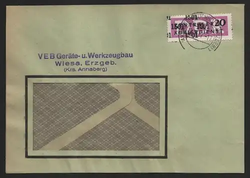 B14216 DDR ZKD Brief 1957 15 1501 Annaberg VEB Geräte- und Werkzeugbau Wiesa, Er