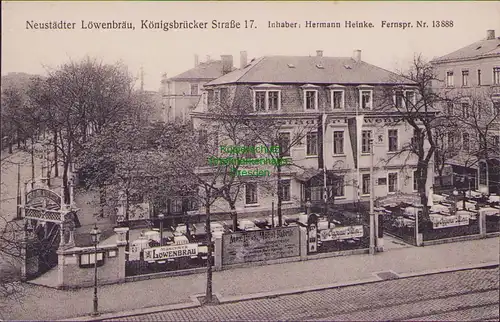 155751 AK Dresden Neustadt um 1910 Neustädter Löwenbräu Königsbrücker Str. 17