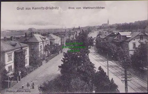 155733 AK Dresden Kemnitz Briesnitz Blick vom Wettinschlösschen um 1910