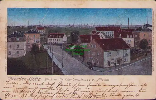 155862 AK Dresden Cotta Thonbergstrasse und Altcotta Lunakarte 1912