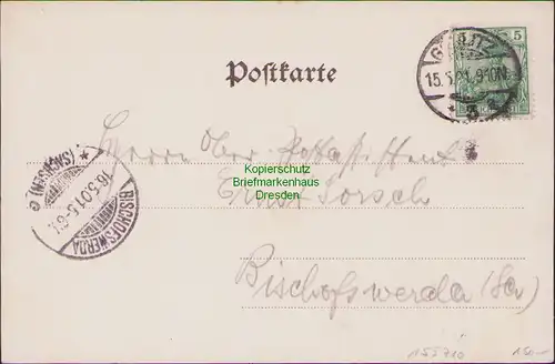 155710 AK Görlitz 1901 Bierhaus Cafe Post Restaurant verschiedene Räume Billard