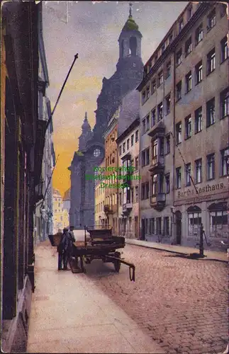 155757 AK Alt Dresden Blick in die Töpfergasse Frauenkirche um 1915