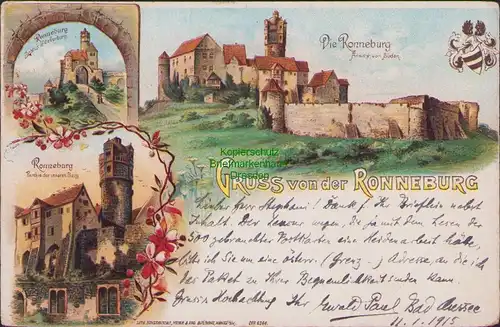 155781 AK Burg Ronneburg bei Altwiedermus Hessen Litho Zensur Graz um 1900