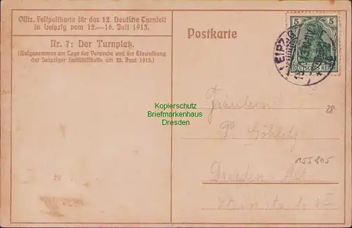 155805 AK Leipzig 1913 Leipzig Turnfest Festplatz Zeppelin