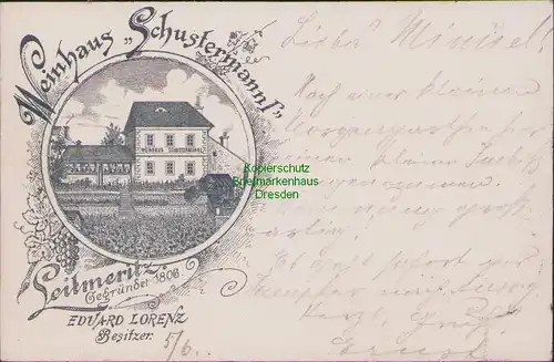 155746 AK Litomerice Leitmeritz 1898 Weinhaus Schustermannl