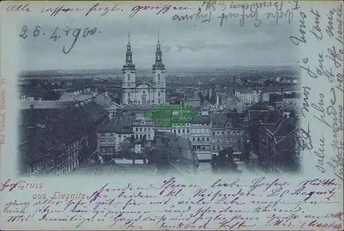 155903 AK Liegnitz Legnica Panorama Mondscheinkarte 1900