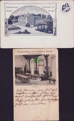 155989 2 AK Seehospitz bei Rewahl Post Schleffin Pommern Speisesaal 1914