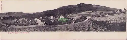 155946 AK Panorama Klappkarte Hayn bei Oybin mit Hochwald um 1900