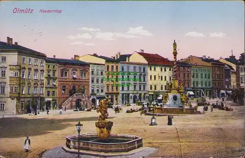 155941 AK Olmütz Olomouc Niederring 1916 Zensur + Vignette Schmach über Italien