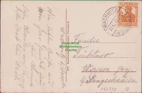 155923 AK Wachwitz an der Elbe 1917 mit Dampfer Karlsbad