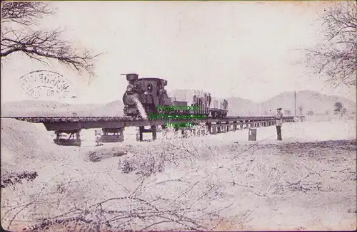 155983 AK Deutsch Süd-West-Afrika 1912 Eisenbahn Brücke bei Osanna Swakopmund