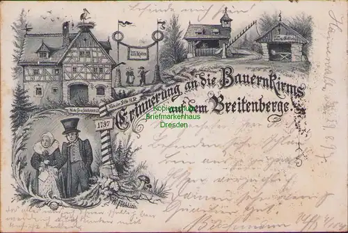 155938 AK Hainewalde 1897 Bauernkirmes auf dem Breitenberge Zum gemütlichen