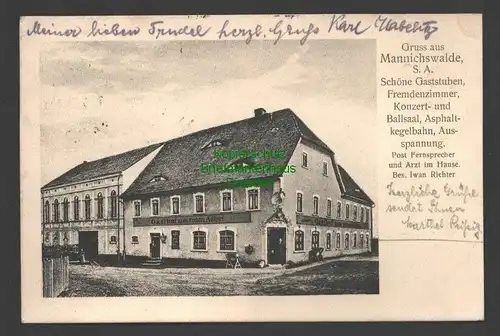 141052 AK Mannichswalde Crimmitschau 1923 Gasthof zum roten Adler
