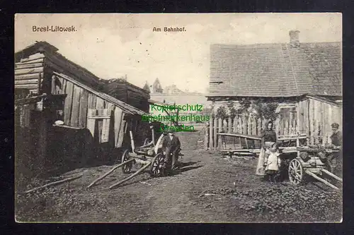 127632 AK Brest-Litowsk Am Bahnhof 1916 Feldpost Station 191