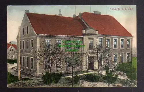 127491 AK Nünchritz Elbe 1918 Schule später Kindergarten