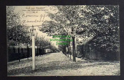 127081 AK Klausdorf Lager des Telegraphen Bataillon 5  Rehagen Militärbahn 1914
