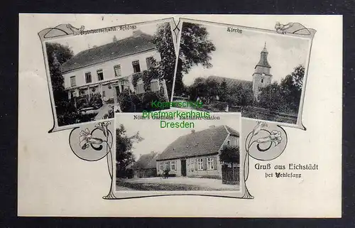 127048 AK Eichstädt bei Vehlefanz Oberkrämer 1906 Nöltes Gasthaus Kirche Schloss
