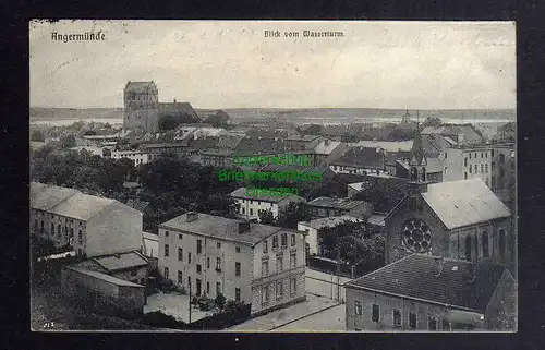 127079 AK Angermünde Kirche Blick vom Wasserturm 1914