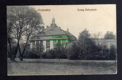 126943 AK Krotoschin Krotoszyn Posen 1917 Ev. Volksschule