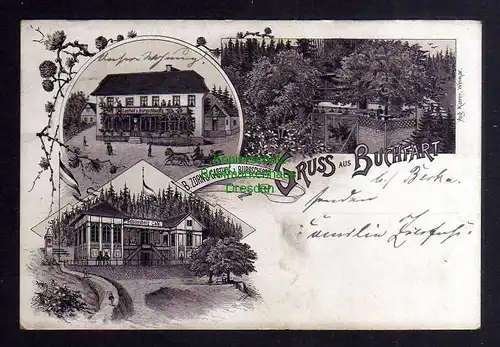 127025 AK Buchfart bei Weimar B. Zorns Gasthof Schlossberg Cafe 1896