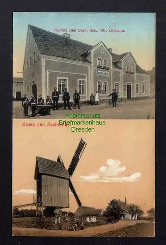 127072 AK Zschernitz bei Wiedemar 1913 Gasthof zum Quell Windmühle Mole