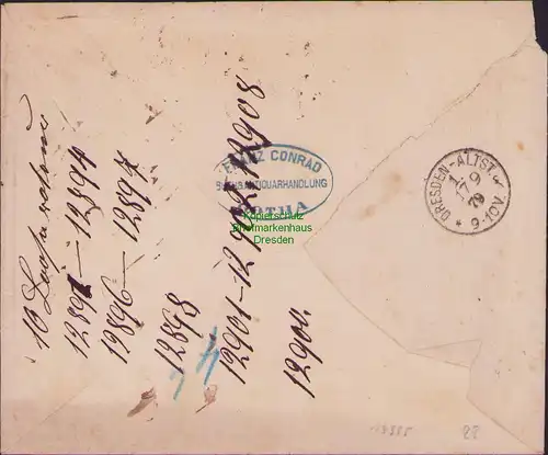 B14995 Deutsches Reich 2x 34a 20 Pfennige MeF frühes Einschreiben Gotha 1879