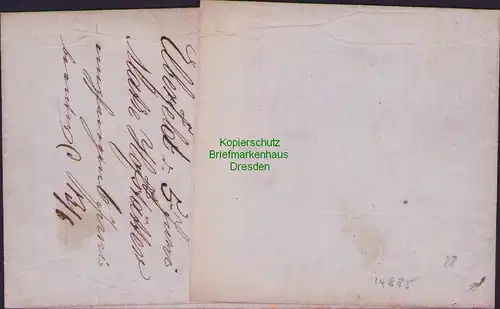 B14885 Preussen Faltbrief 10, 11 Elberfeld nach Magdeburg 1861 ohne Inhalt