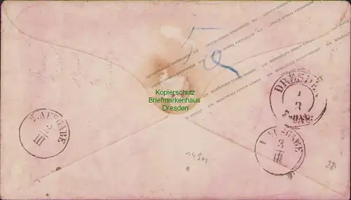 B14901 Sachsen Ganzsache Freiberg 1862 oder 1863 nach Berreuth b. Dippoldiswalde