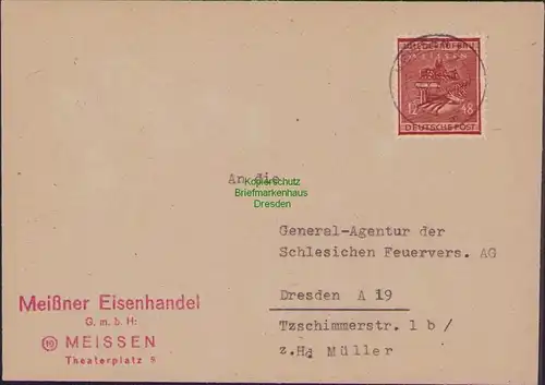 B15000 Lokalausgabe Meissen 38 EF Brief nach Dresden Abs. Meißner Eisenhandel